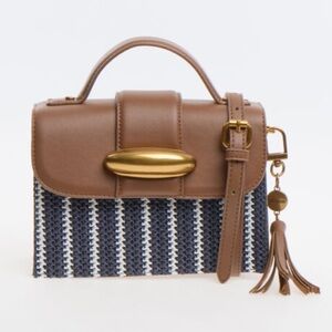 Steve Madden Horseshoe Brown and Navy Women's Bag